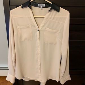Button down Express long sleeve blouse.